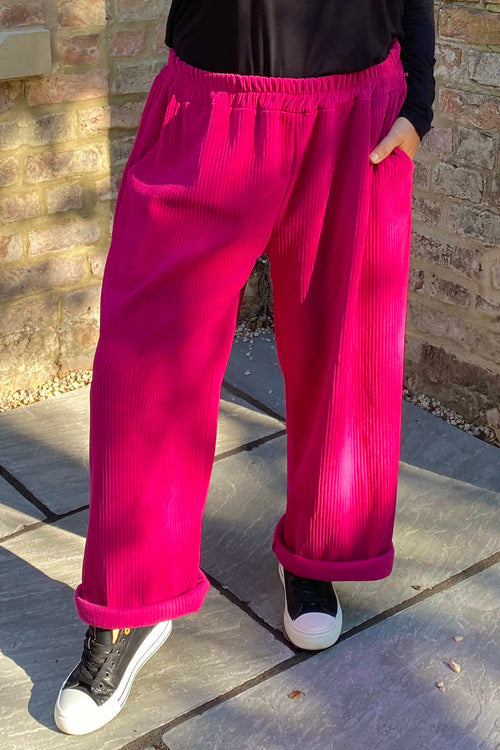 Mason Cord Trousers Fuchsia - Image 2