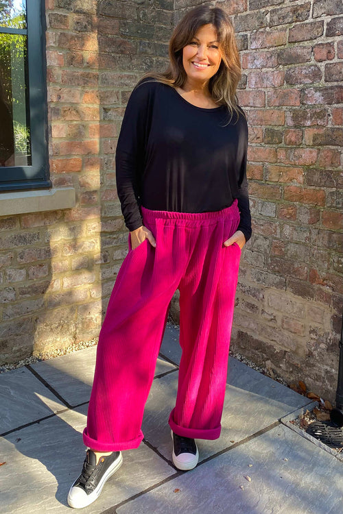 Mason Cord Trousers Fuchsia - Image 3