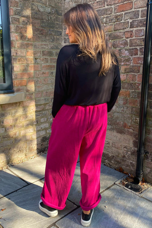 Mason Cord Trousers Fuchsia - Image 4