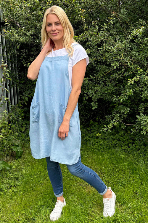 Seaton Pinafore Set Light Denim - Image 2