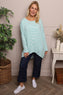 Avril Stripe Slouch Top Aqua