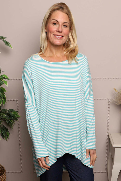 Avril Stripe Slouch Top Aqua - Image 2