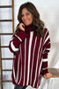 Kenzie Stripe Polo Knitted Jumper Wine