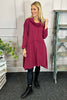 Willow Cowl Neck Cotton Dress Wine