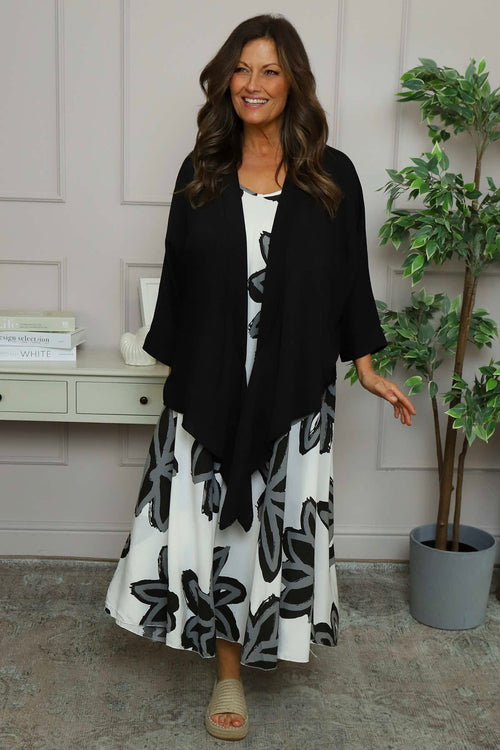 Miren Print Strap Dress Black - Image 3