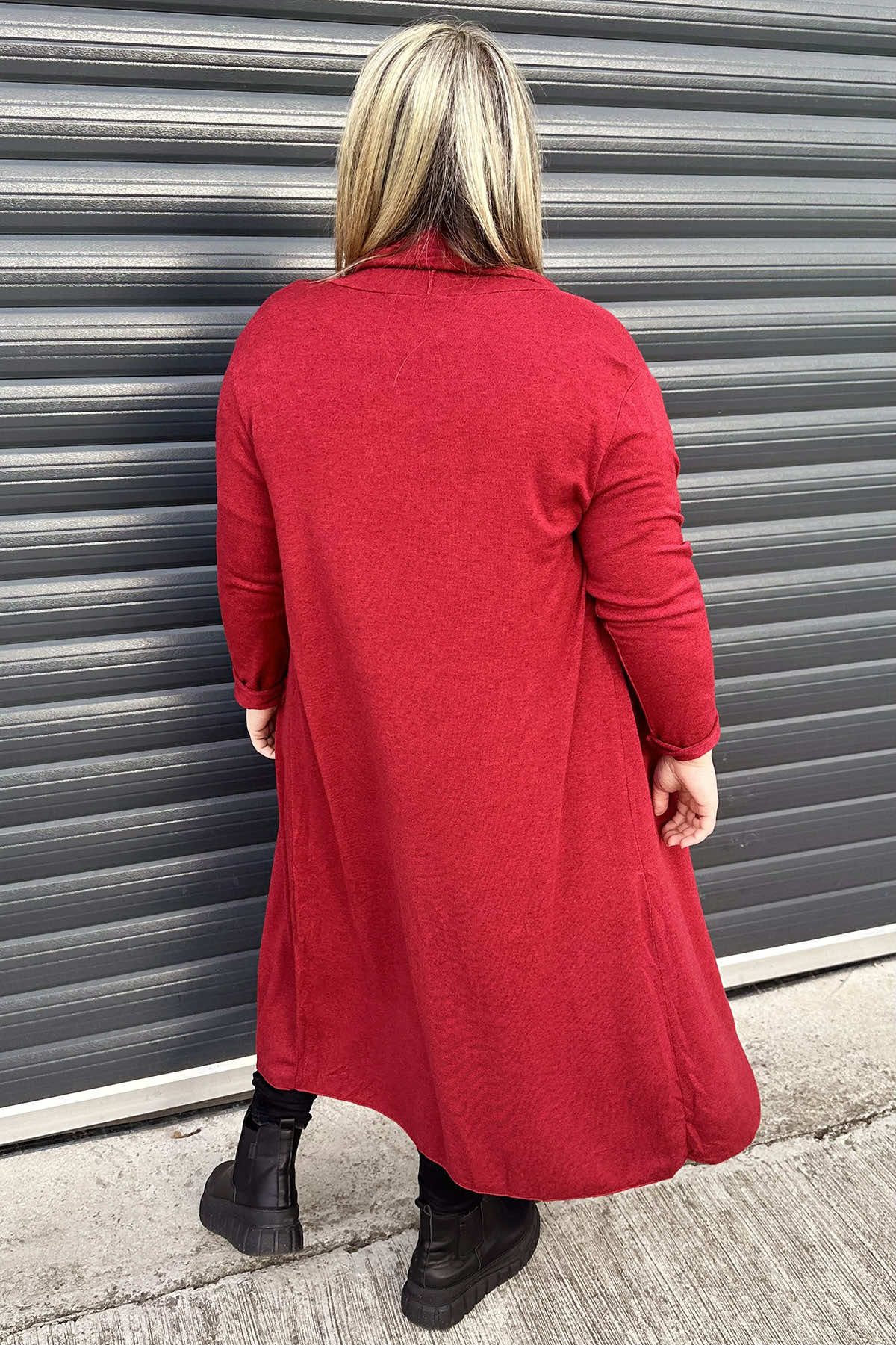 Alex Waterfall Cardigan Red