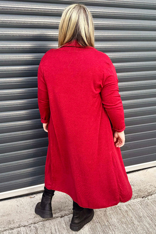 Alex Waterfall Cardigan Red - Image 4