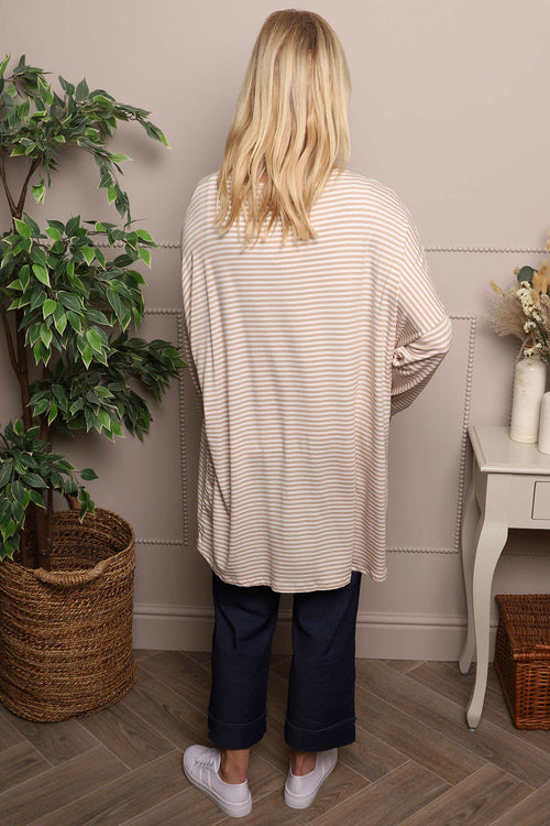 Avril Stripe Slouch Top Mocha - Image 4