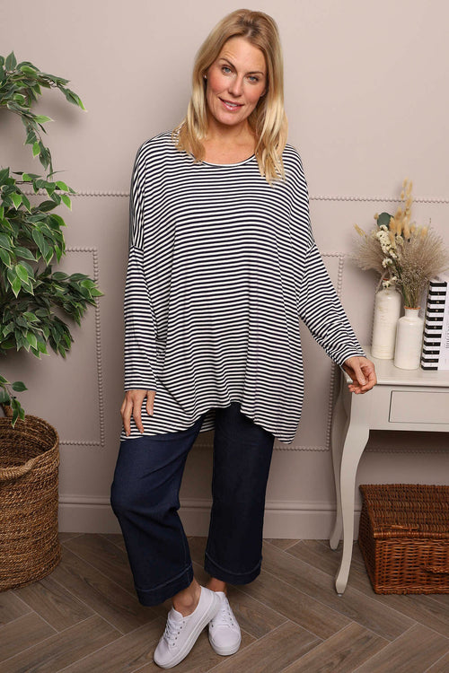 Avril Stripe Slouch Top Navy - Image 2