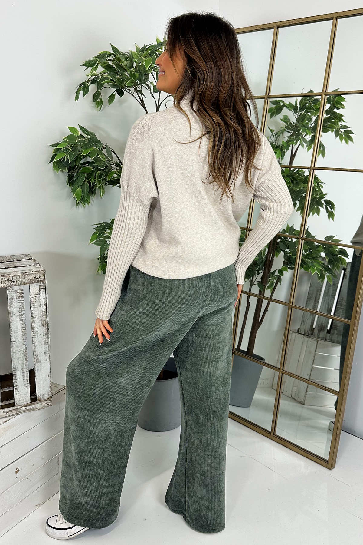 Sevanna Wide Leg Trouser Khaki