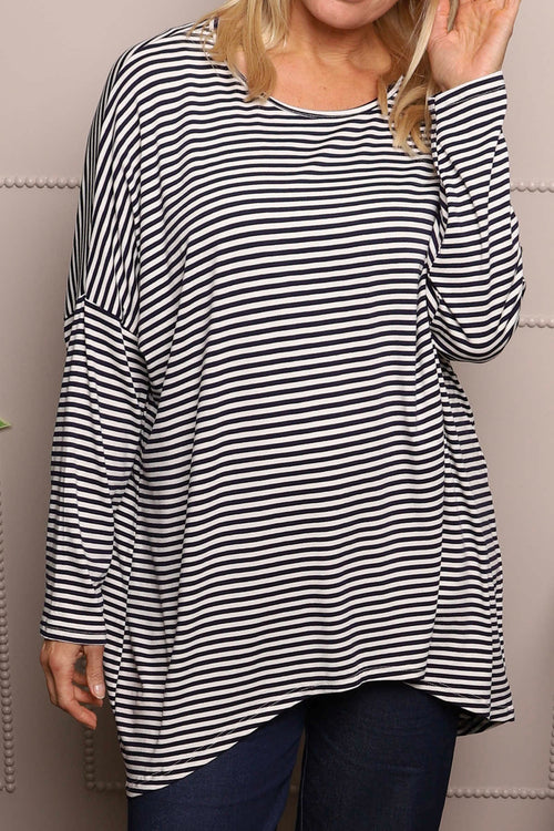 Avril Stripe Slouch Top Navy - Image 3