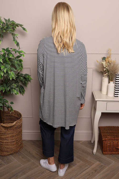 Avril Stripe Slouch Top Navy - Image 4