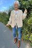 Felicity Tie Front Knitted Cardigan Stone