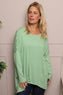 Avril Stripe Slouch Top Green
