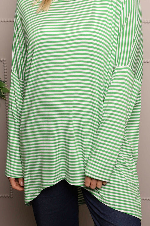 Avril Stripe Slouch Top Green - Image 3