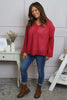 Kendra V-Neck Cotton Top Red