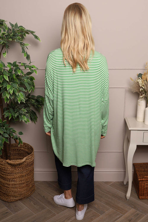 Avril Stripe Slouch Top Green - Image 4