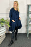 Eden Dipped Hem Cotton Tunic Navy