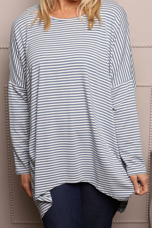 Avril Stripe Slouch Top Blue - Image 3