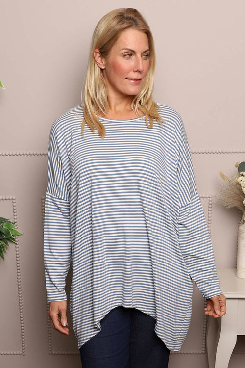 Avril Stripe Slouch Top Blue - Image 2