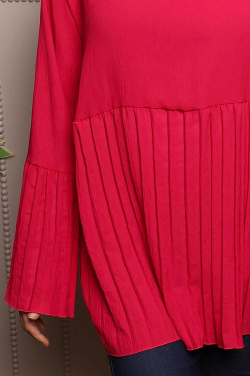 Wynne Pleated Top Fuchsia - Image 3