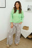 Amelie Washed Pocket Cotton Top Green