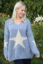 Paige Star Knitted Jumper Mid Grey Mid Grey - Paige Star Knitted Jumper Mid Grey