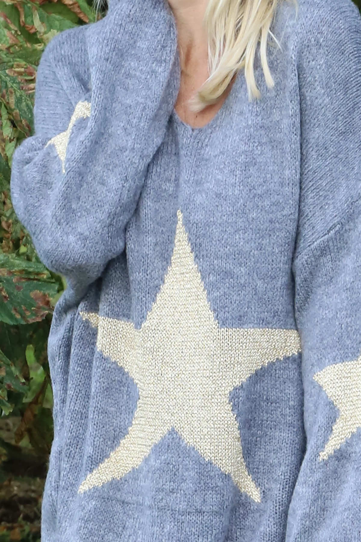 Paige Star Knitted Jumper Mid Grey