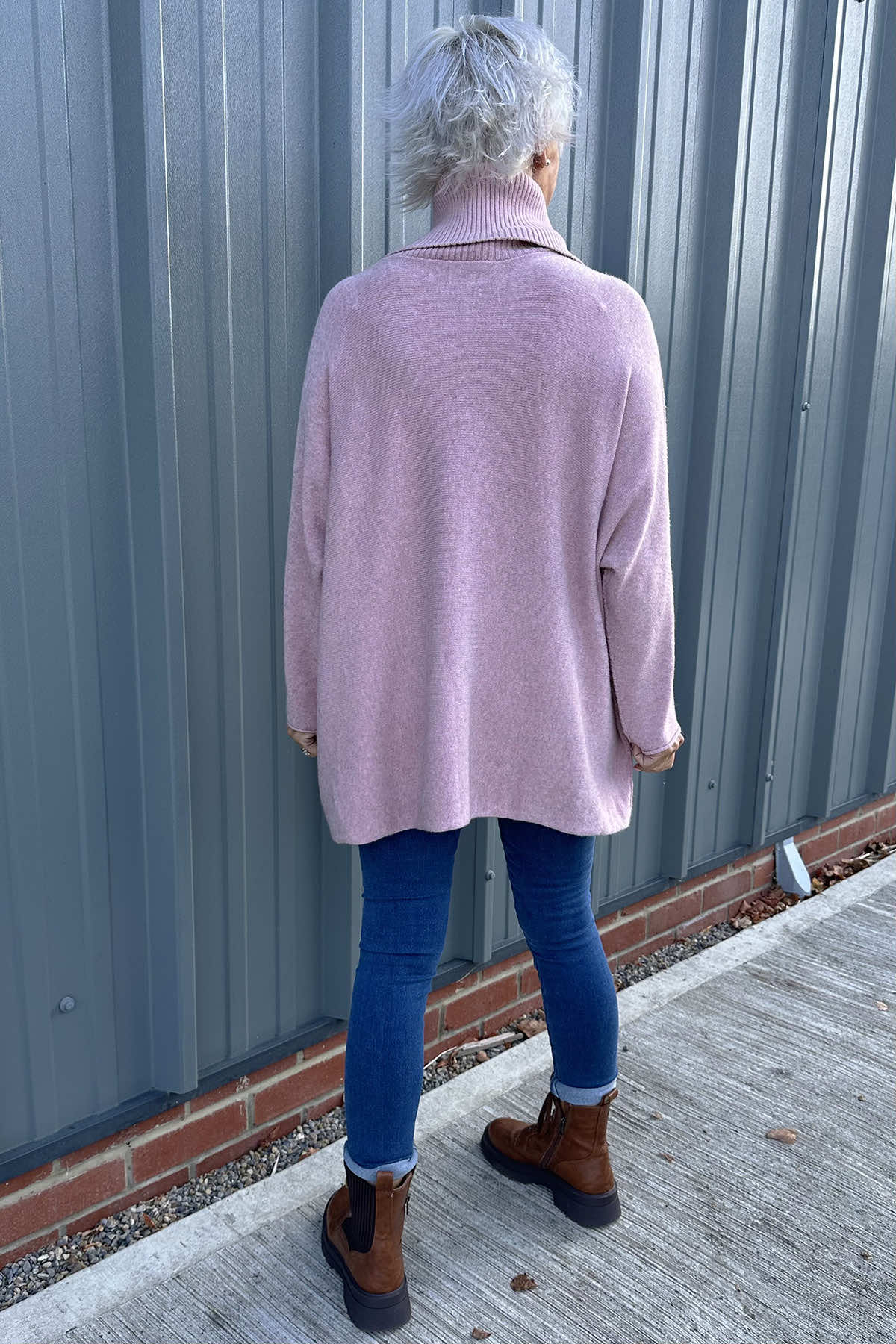 Jude Polo Neck Knitted Jumper Pink