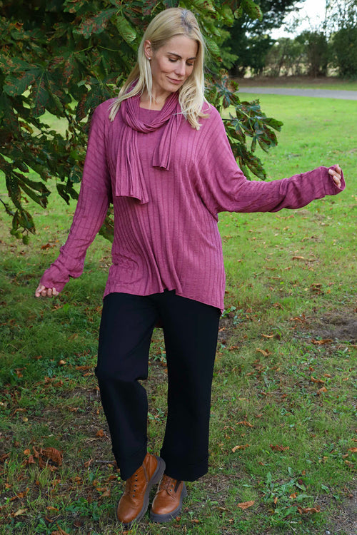 Santana Knitted Scarf Top Grape - Image 2