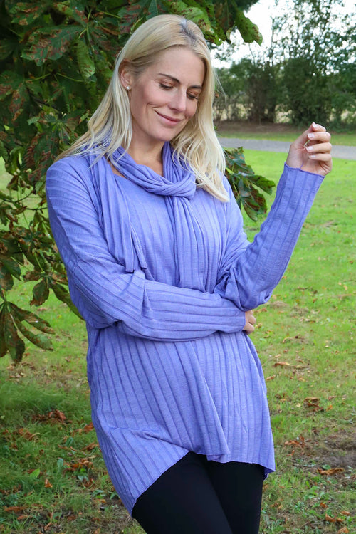 Santana Knitted Scarf Top Lilac - Image 1