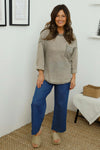 Amelie Washed Pocket Cotton Top Mocha