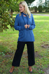 Santana Knitted Scarf Top Blue