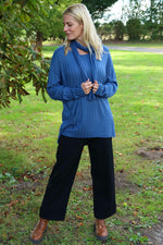 Santana Knitted Scarf Top Blue Blue - Santana Knitted Scarf Top Blue