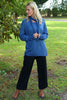 Santana Knitted Scarf Top Blue