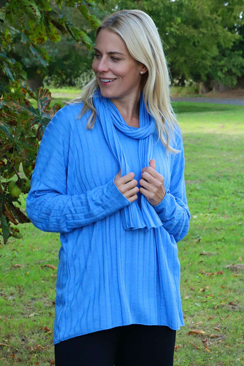 Santana Knitted Scarf Top Cobalt - Image 2