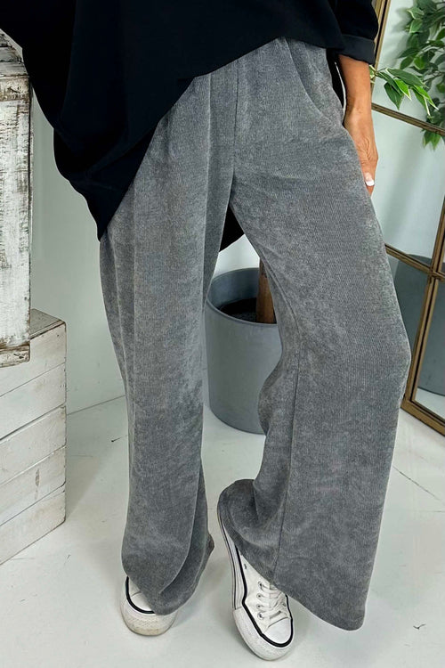 Sevanna Wide Leg Trouser Mid Grey - Image 3