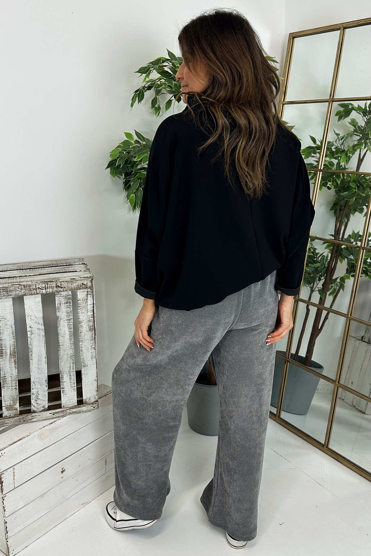 Sevanna Wide Leg Trouser Mid Grey