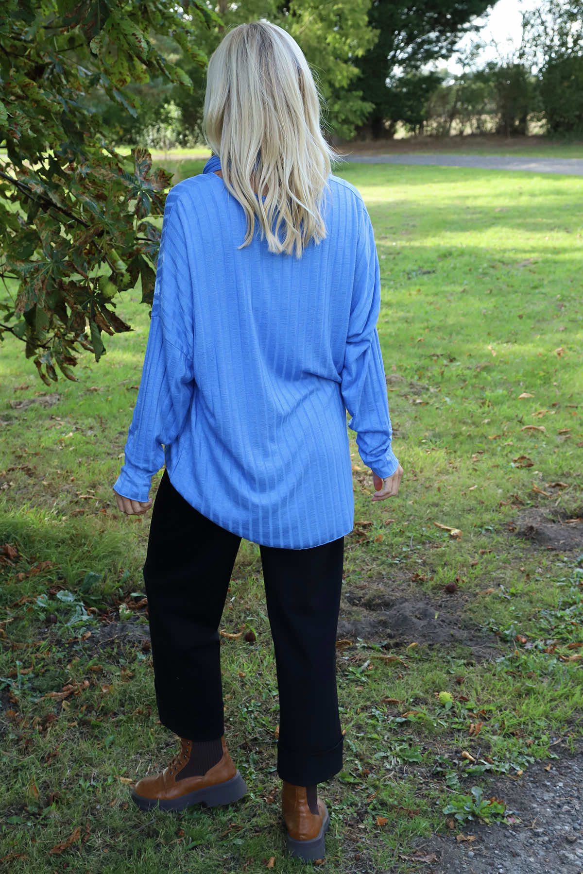 Santana Knitted Scarf Top Cobalt