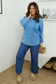 Amelie Washed Pocket Cotton Top Cobalt