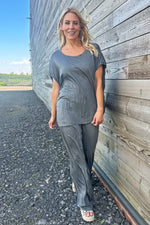 Sancha Crinkle Top Mid Grey Mid Grey - Sancha Crinkle Top Mid Grey