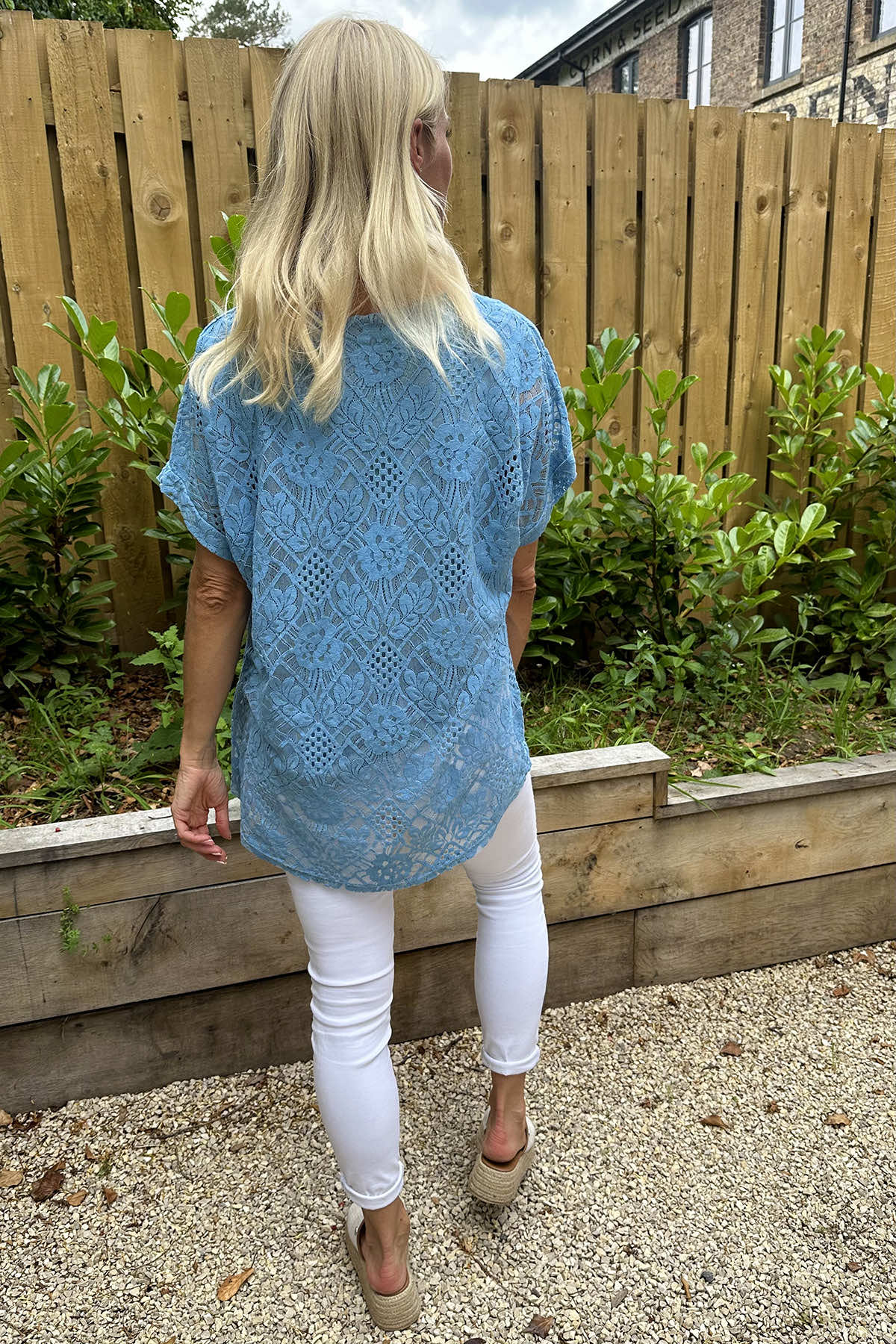 Regina Lace Detail Top Blue