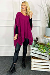 Ellie V-Neck Poncho Jumper Purple