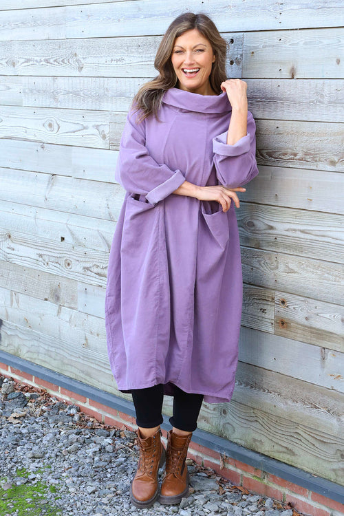 Christie Needlecord Dress Purple - Image 1