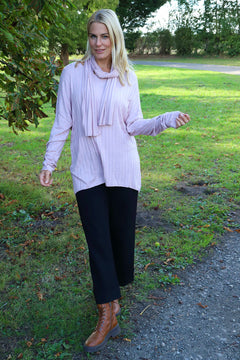 Santana Knitted Scarf Top Pink