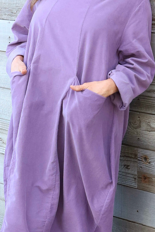 Christie Needlecord Dress Purple - Image 2