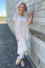 Cindie Crinkle Dress Stone Stone - Cindie Crinkle Dress Stone