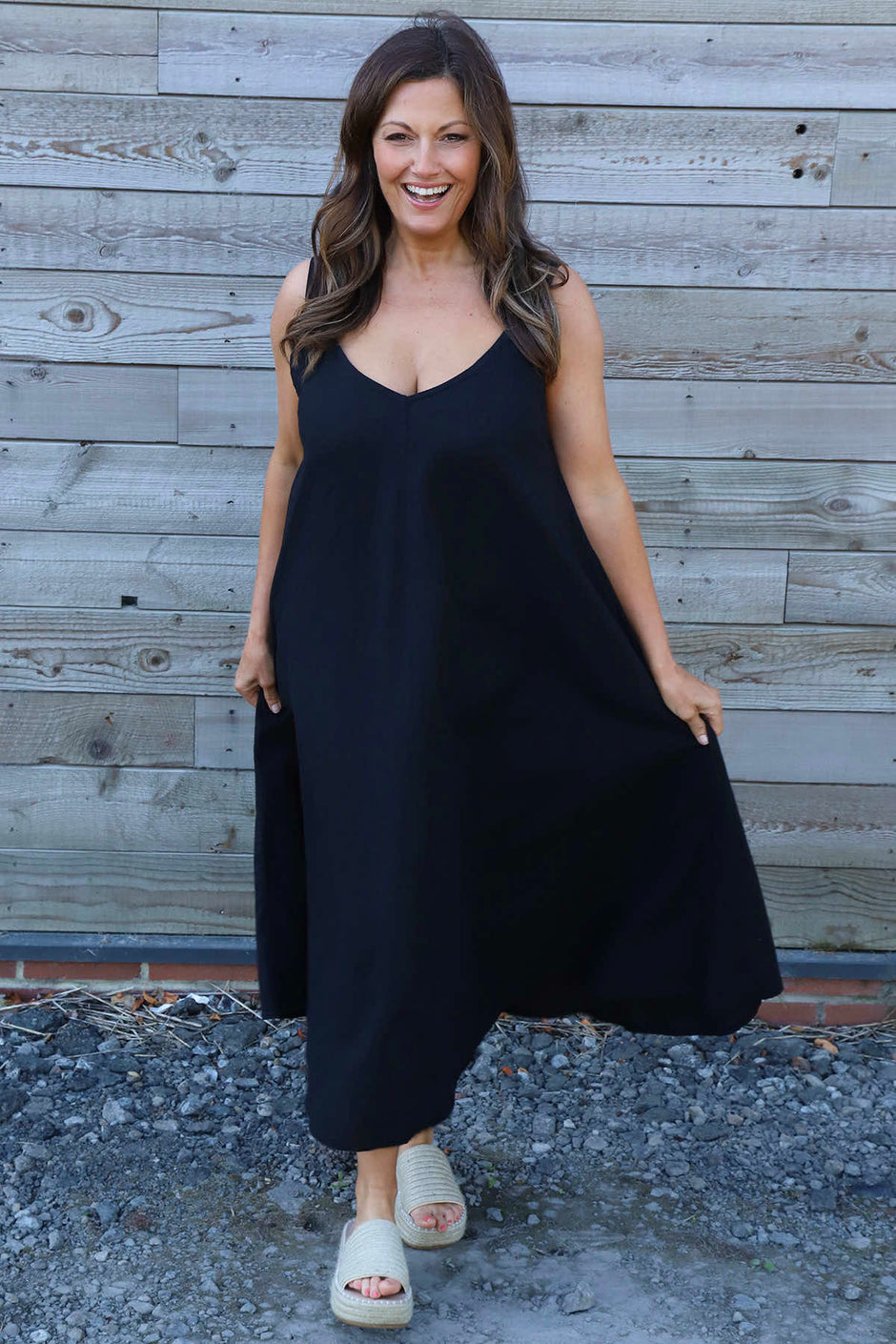 Tiffany Linen Dress Black