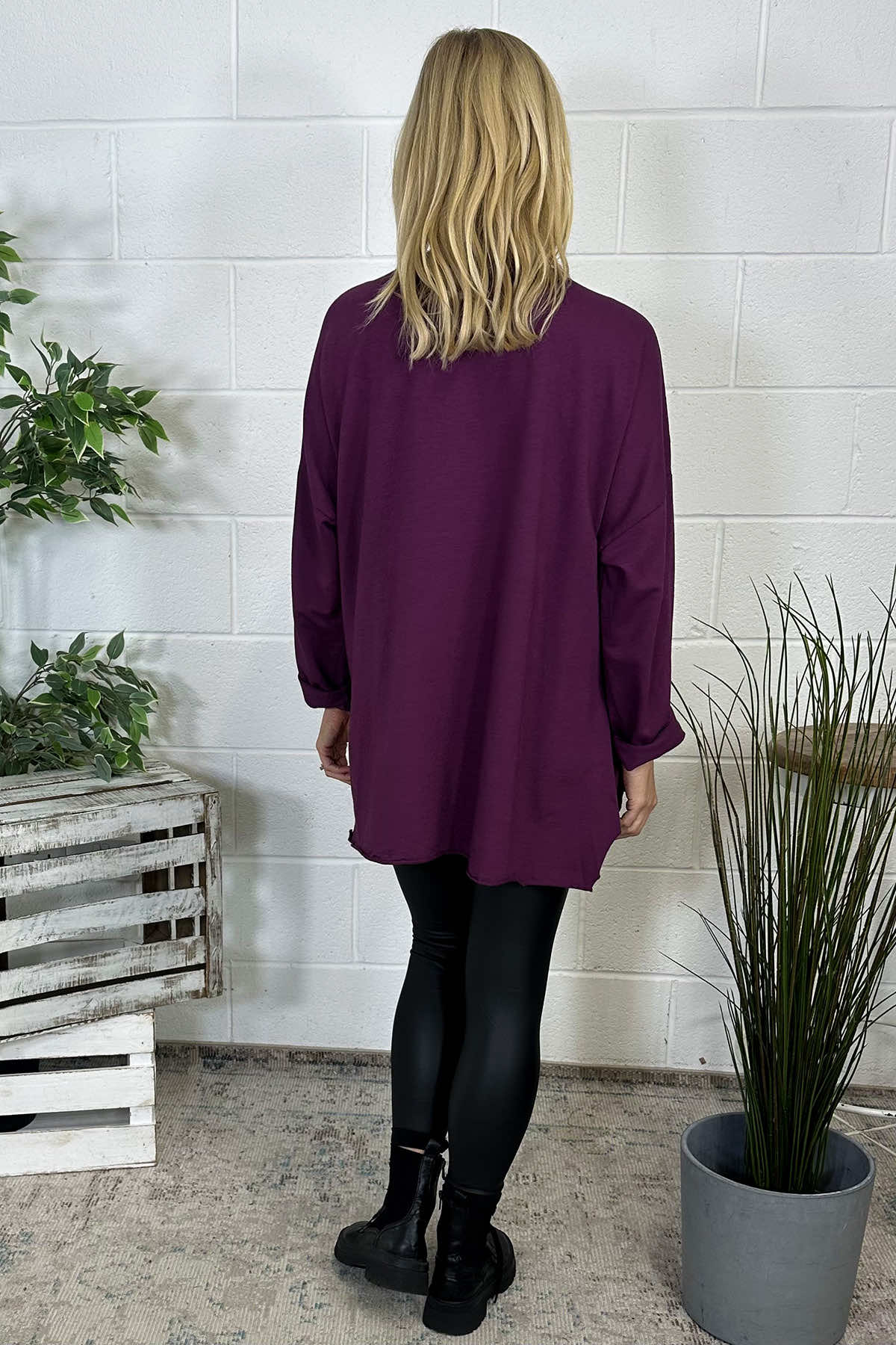 Dixie Flower Cotton Top Burgundy