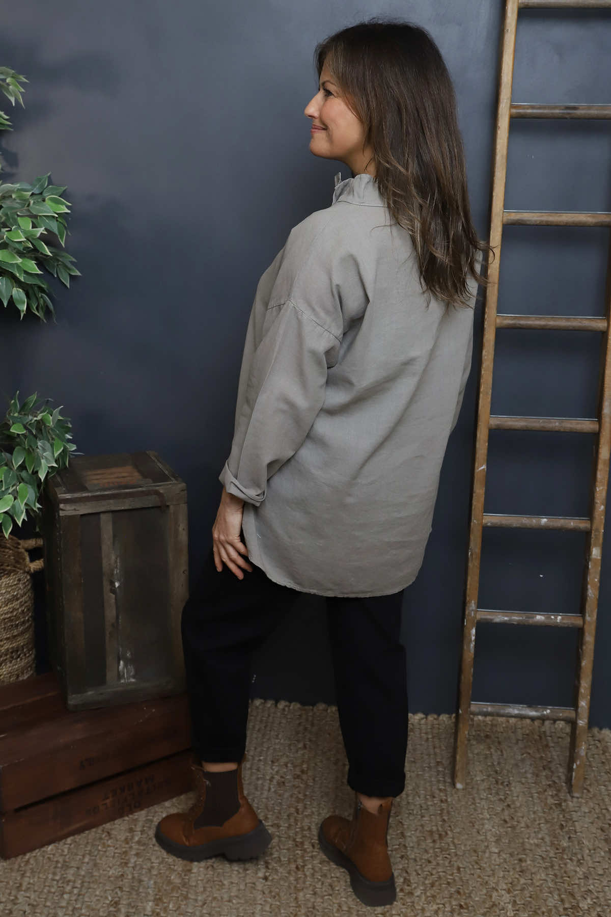 Bradley Linen Top Mocha